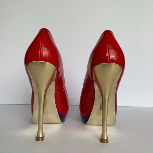 BeBe red blue and gold shoes - Picture 4 of 6